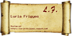Luria Frigyes névjegykártya